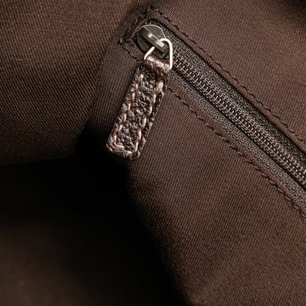 Pre-owned Gucci GG Canvas Abbey D Ring Tote Brown