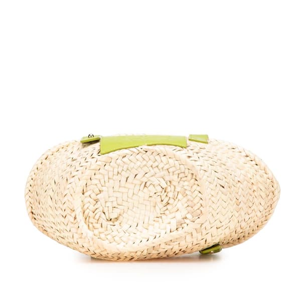 Pre-owned LOEWE Small Raffia Basket Tote Brown