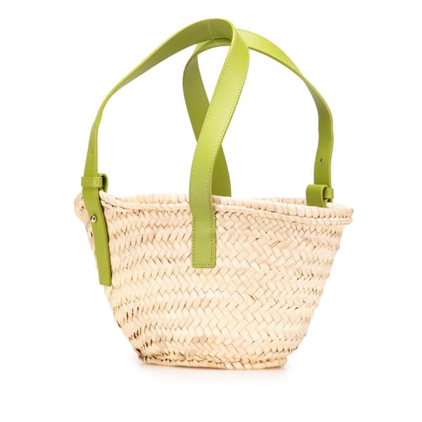 Pre-owned LOEWE Small Raffia Basket Tote Brown