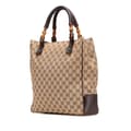 Miniatyrbillede 2 af 10: Pre-owned Gucci GG Canvas Bamboo Tote Gray