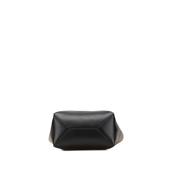 Pre-owned LOEWE Medium Bicolor Calfskin Puzzle Fold Tote Black