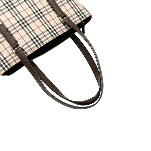 Pre-owned Burberry House Check Canvas Tote Brown
