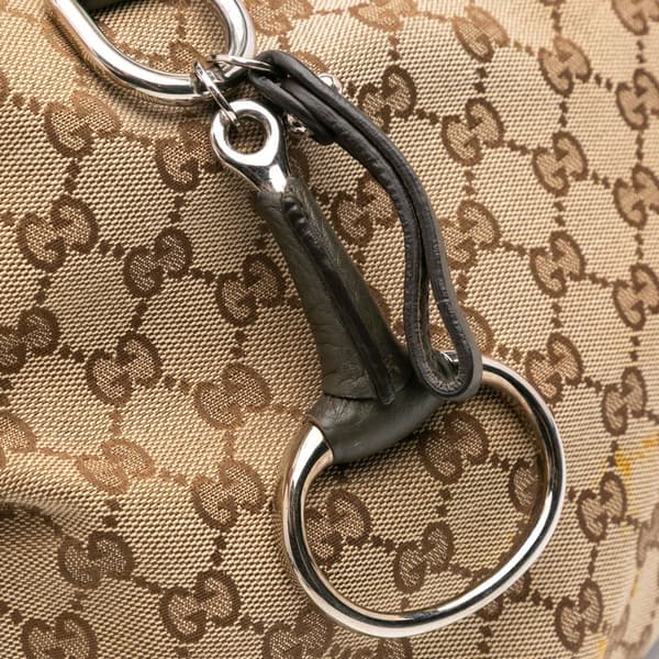 Pre-owned Gucci GG Canvas Icon Bit Tote Brown