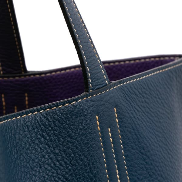 Pre-owned Hermès Clemence Double Sens 36 Blue