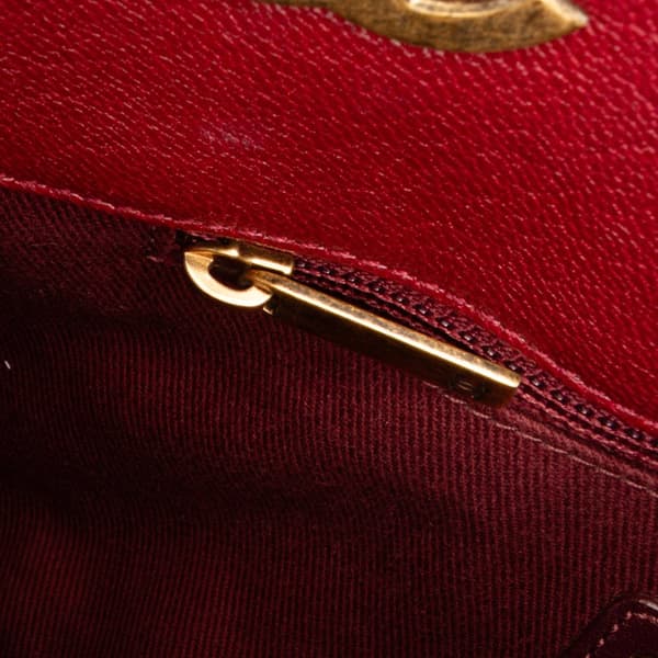 Pre-owned Chanel Paris Salzburg Small Patent and Goatskin CC Eyelet Tote Red