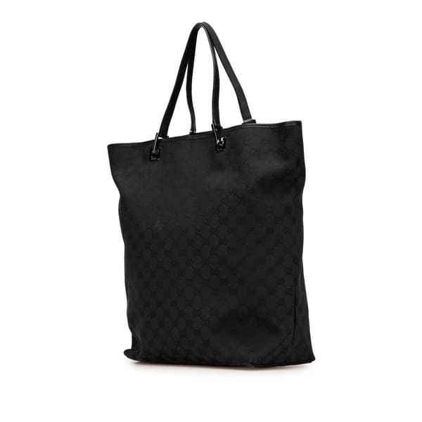 Pre-owned Gucci Large GG Canvas Shopper Tote Black