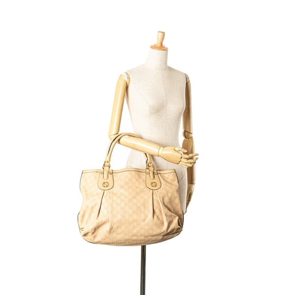 Pre-owned Gucci Large Guccissima Scarlett Tote Brown