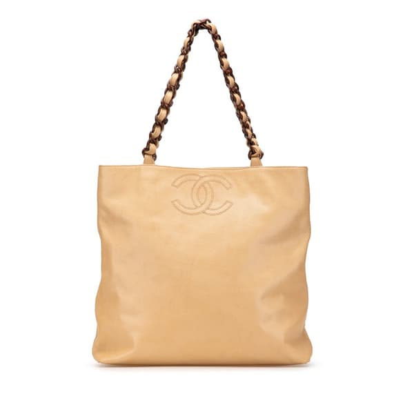 Pre-owned Chanel CC Caviar Chain Tote Brown
