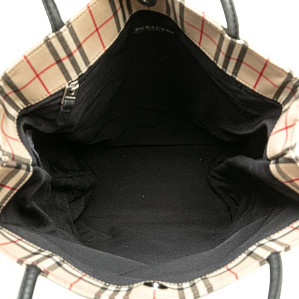 Pre-owned Burberry House Check Canvas Tote Brown