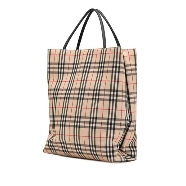 Pre-owned Burberry House Check Canvas Tote Brown