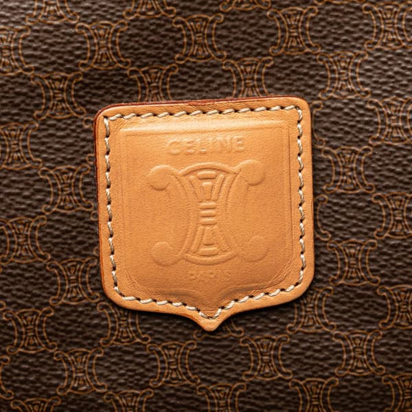 Pre-owned Celine Macadam Coated Canvas Tote Brown