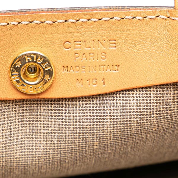 Pre-owned Celine Macadam Coated Canvas Tote Brown