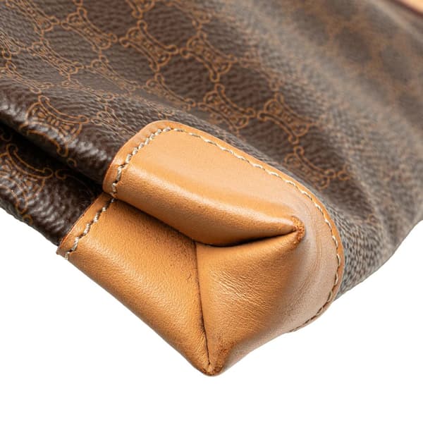 Pre-owned Celine Macadam Coated Canvas Tote Brown