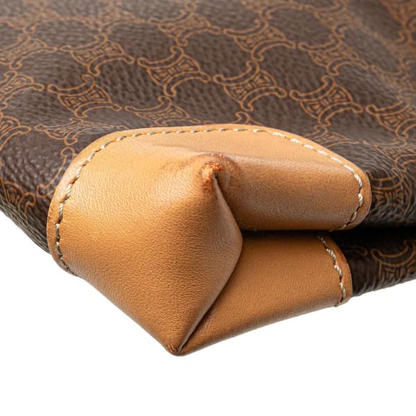 Pre-owned Celine Macadam Coated Canvas Tote Brown