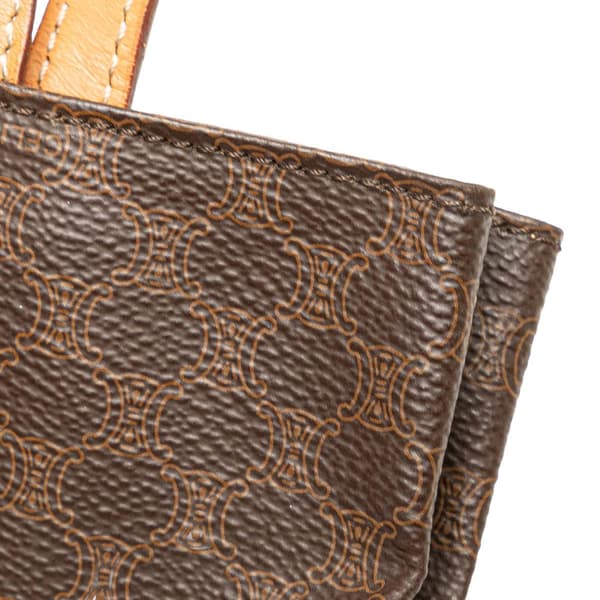 Pre-owned Celine Macadam Coated Canvas Tote Brown