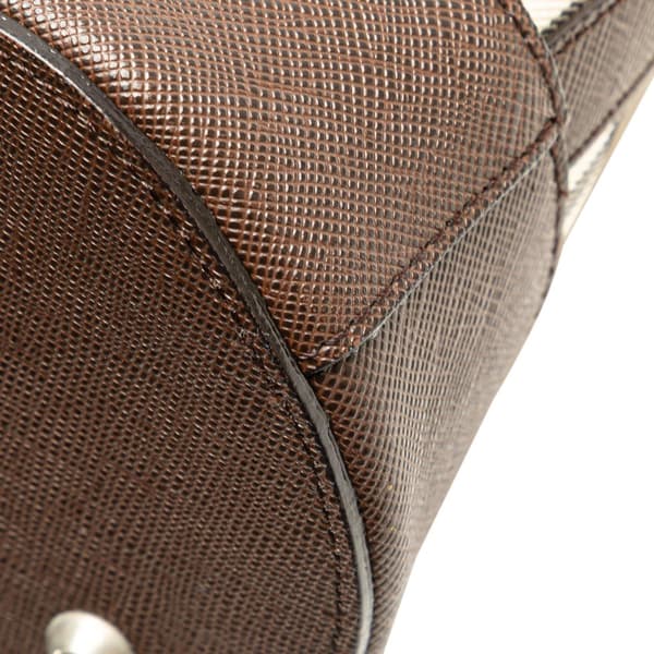 Pre-owned Burberry House Check Coated Canvas Bucket Tote Brown