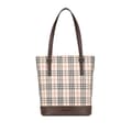 Miniatyrbilde 1 av 10: Pre-owned Burberry House Check Coated Canvas Bucket Tote Brown
