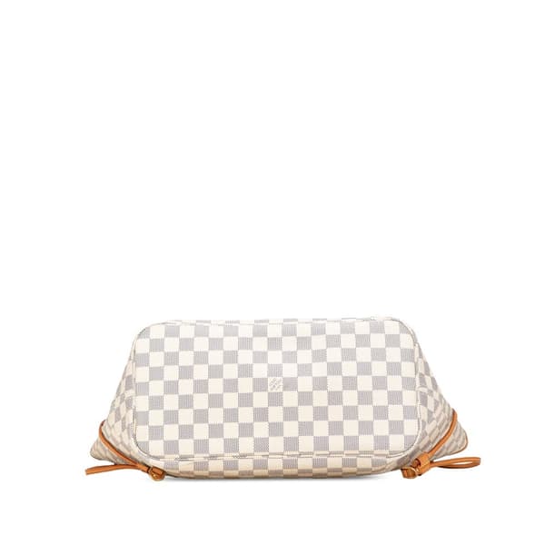 Pre-owned Louis Vuitton Damier Azur Neverfull MM White