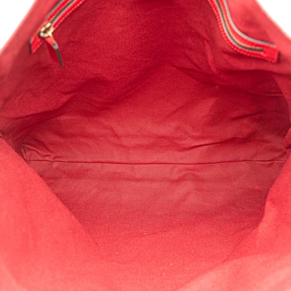 Pre-owned Gucci Canvas Sylvie Baiadera Tote Red