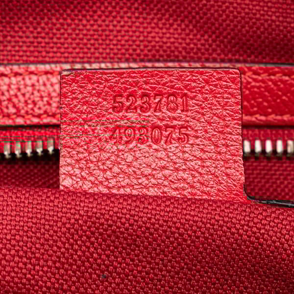 Pre-owned Gucci Canvas Sylvie Baiadera Tote Red