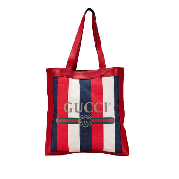 Pre-owned Gucci Canvas Sylvie Baiadera Tote Red
