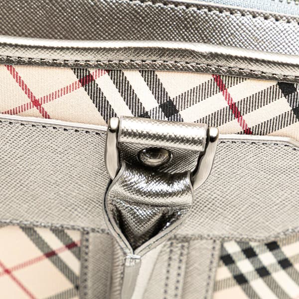 Pre-owned Burberry Nova Check Canvas Tote Brown