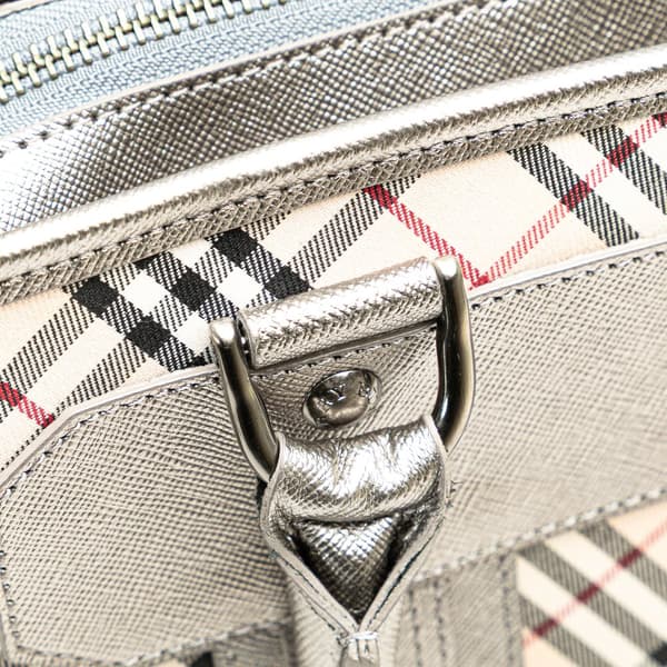 Pre-owned Burberry Nova Check Canvas Tote Brown