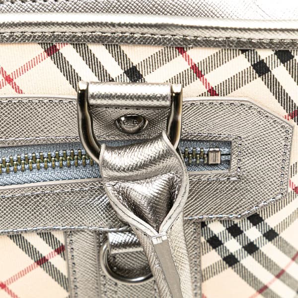 Pre-owned Burberry Nova Check Canvas Tote Brown