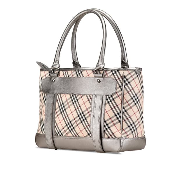Pre-owned Burberry Nova Check Canvas Tote Brown