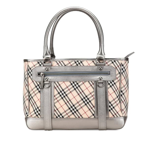 Pre-owned Burberry Nova Check Canvas Tote Brown