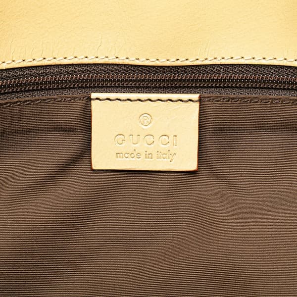 Pre-owned Gucci GG Canvas Web Bucket Tote Brown