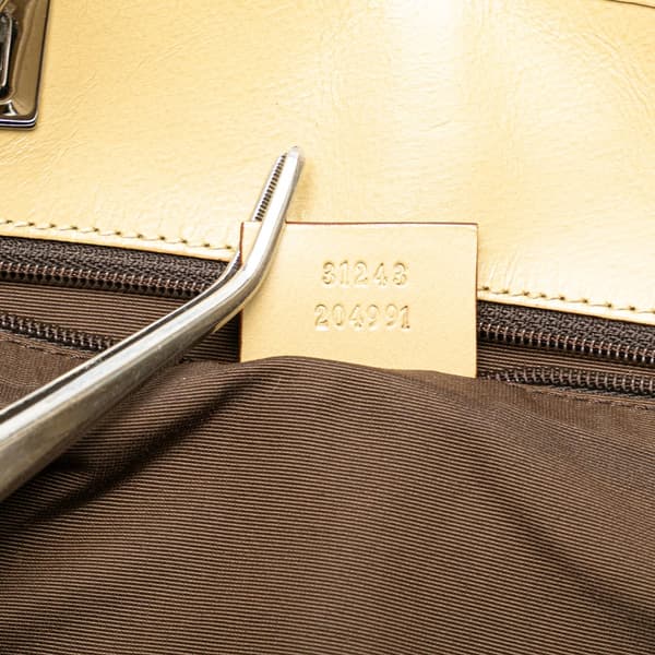 Pre-owned Gucci GG Canvas Web Bucket Tote Brown