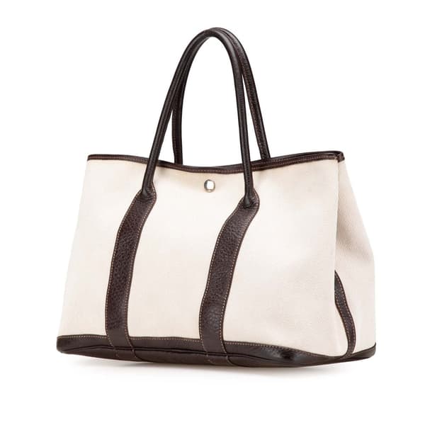 Pre-owned Hermès Toile and Negonda Garden Party 36 Brown