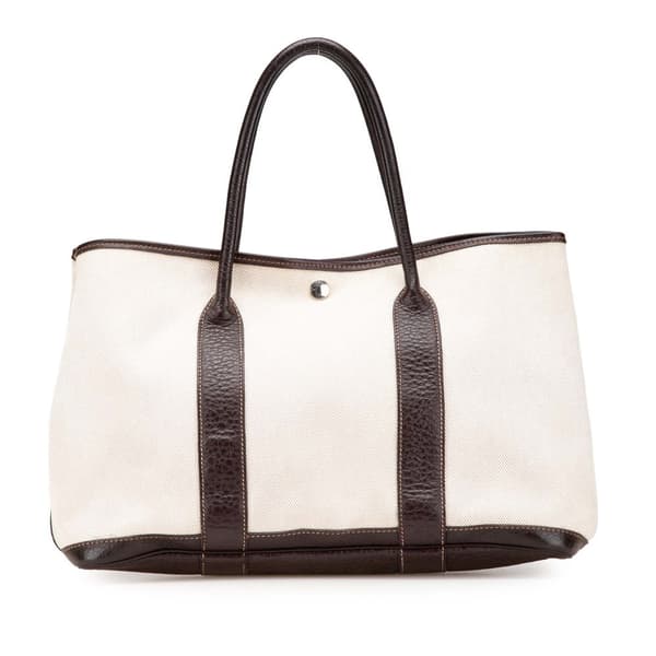 Pre-owned Hermès Toile and Negonda Garden Party 36 Brown