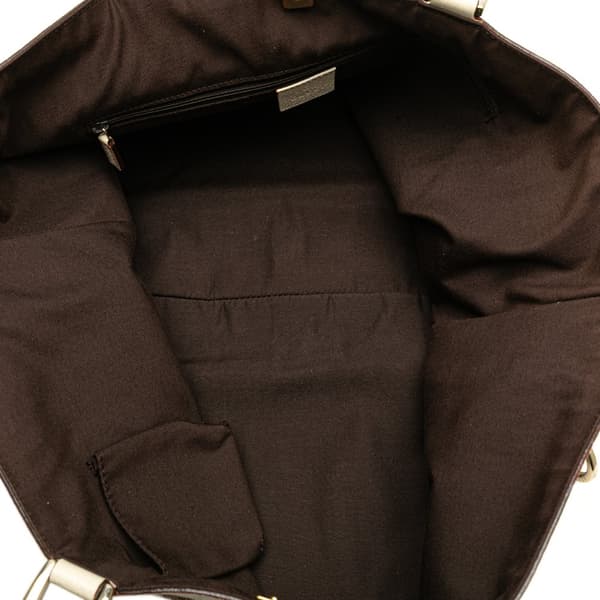 Pre-owned Gucci GG Canvas Abbey D Ring Tote Brown