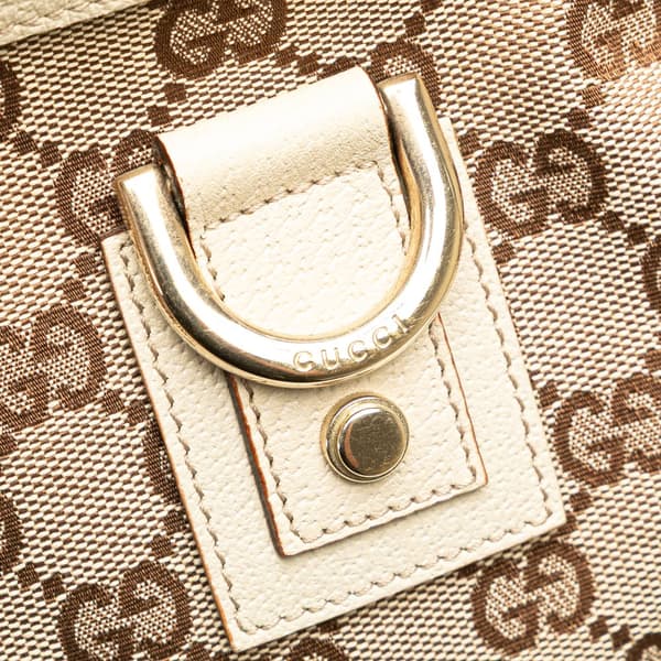 Pre-owned Gucci GG Canvas Abbey D Ring Tote Brown
