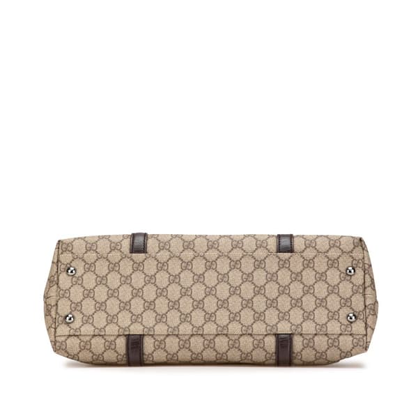 Pre-owned Gucci GG Supreme Tote Brown