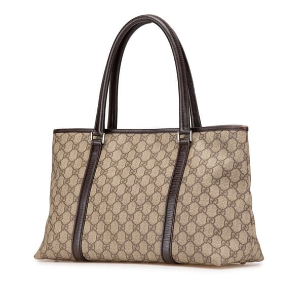 Pre-owned Gucci GG Supreme Tote Brown