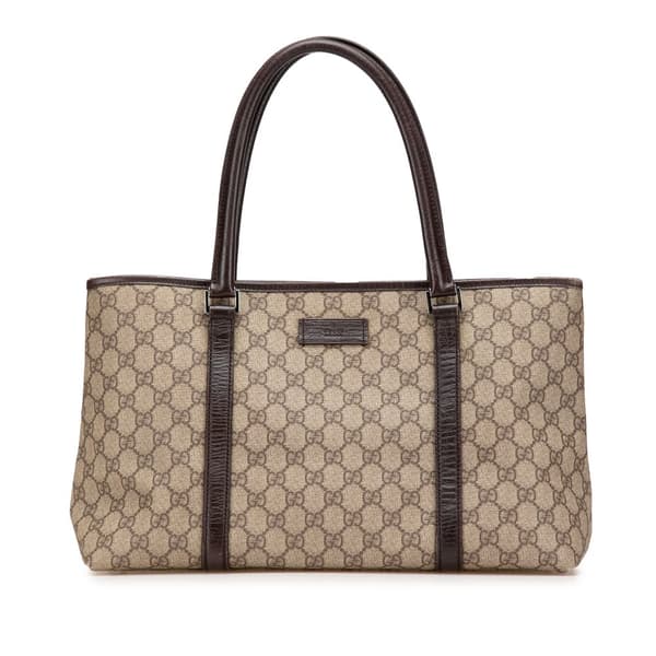Pre-owned Gucci GG Supreme Tote Brown