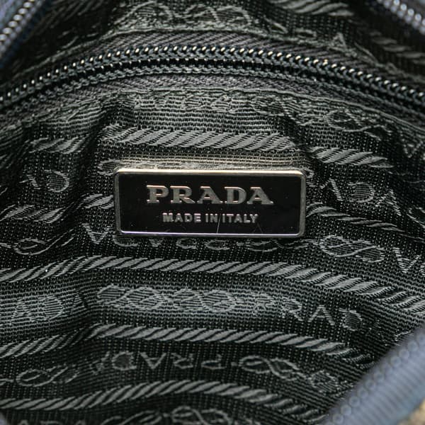 Pre-owned Prada Vitello Trimmed Tweed Flat Tote Purple