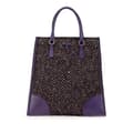 Miniatyrbilde 1 av 10: Pre-owned Prada Vitello Trimmed Tweed Flat Tote Purple