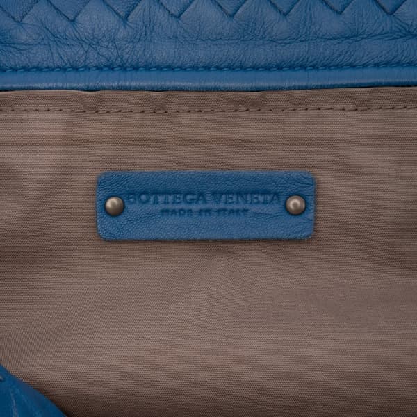 Pre-owned Bottega Veneta Large Nappa Intrecciato Capri Tote Blue