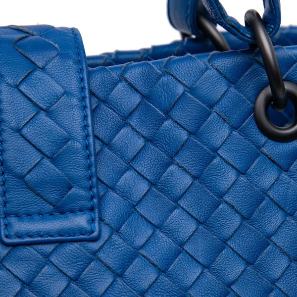 Pre-owned Bottega Veneta Large Nappa Intrecciato Capri Tote Blue