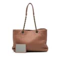Miniatyrbilde 9 av 9: Pre-owned Bottega Veneta Large Nappa Intrecciato Classic Chain Strap Tote Pink