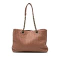 Miniatyrbilde 1 av 9: Pre-owned Bottega Veneta Large Nappa Intrecciato Classic Chain Strap Tote Pink