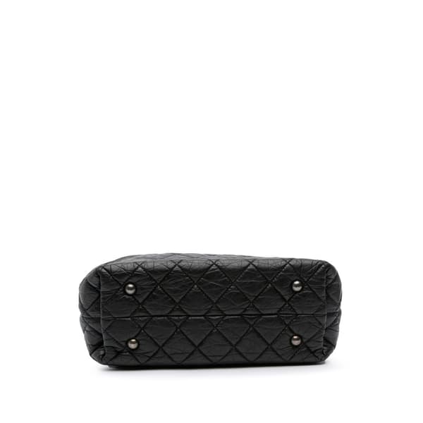 Pre-owned Chanel Reissue 2.55 Quilted Aged Calfskin Tote Black