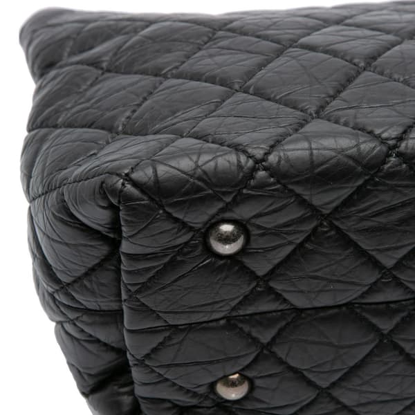 Pre-owned Chanel Reissue 2.55 Quilted Aged Calfskin Tote Black