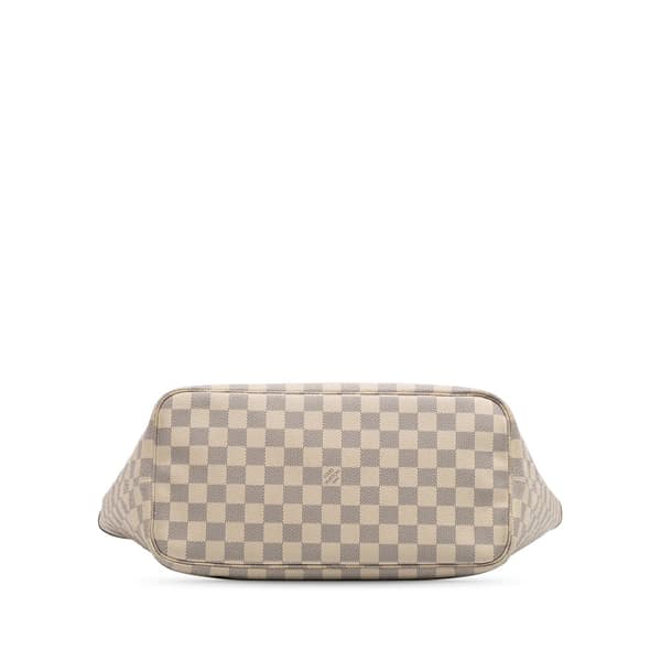 Pre-owned Louis Vuitton Damier Azur Neverfull MM White