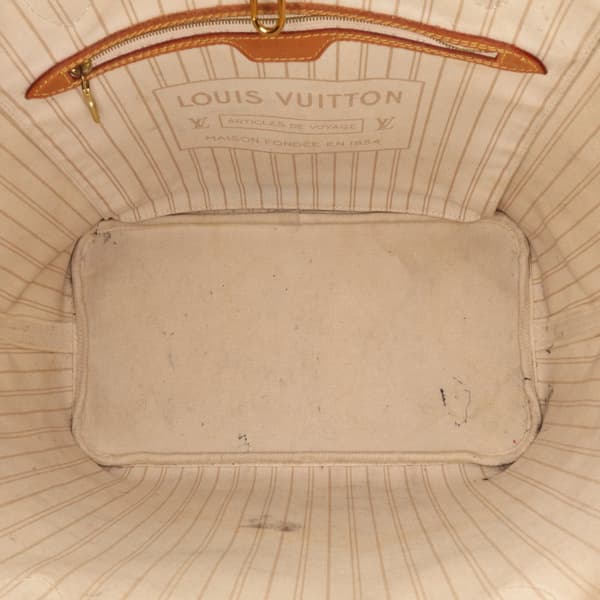 Pre-owned Louis Vuitton Damier Azur Neverfull MM White