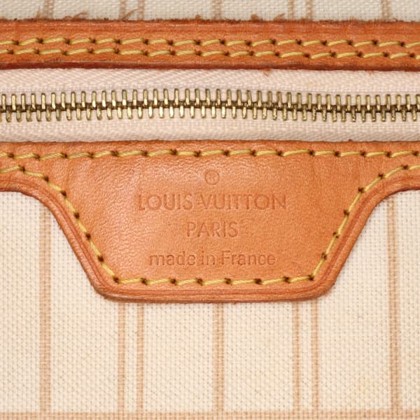 Pre-owned Louis Vuitton Damier Azur Neverfull MM White